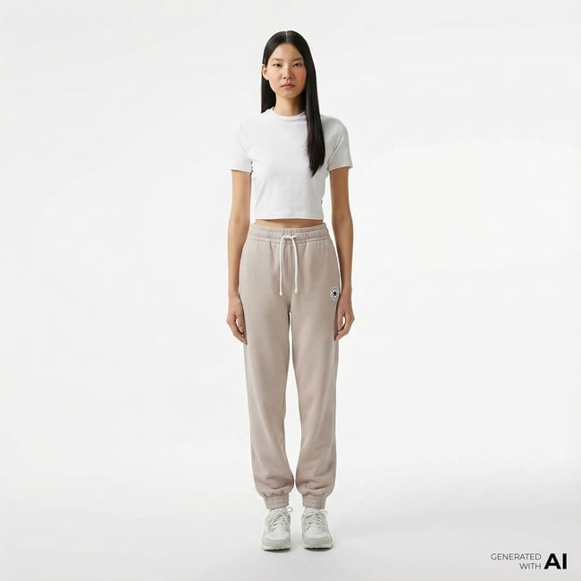  Converse Chuck Taylor Kadın Loose Fit Bej Eşofman Altı