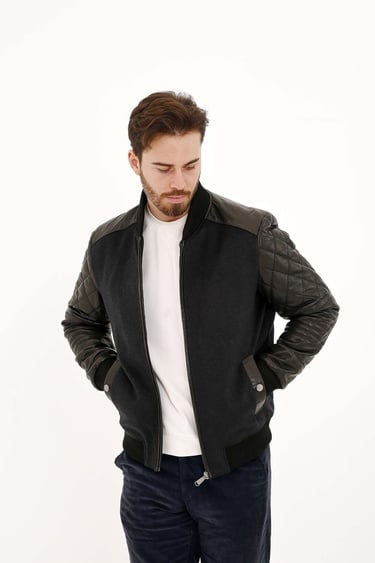  Tamer Tanca Erkek Hakiki Deri Gri Deri Mont