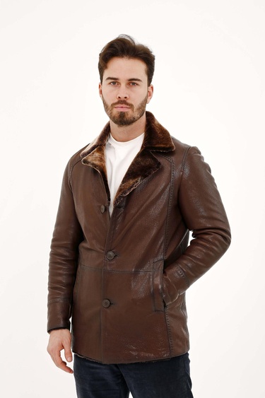  Tamer Tanca Erkek Hakiki Deri Kahverengi Deri Mont