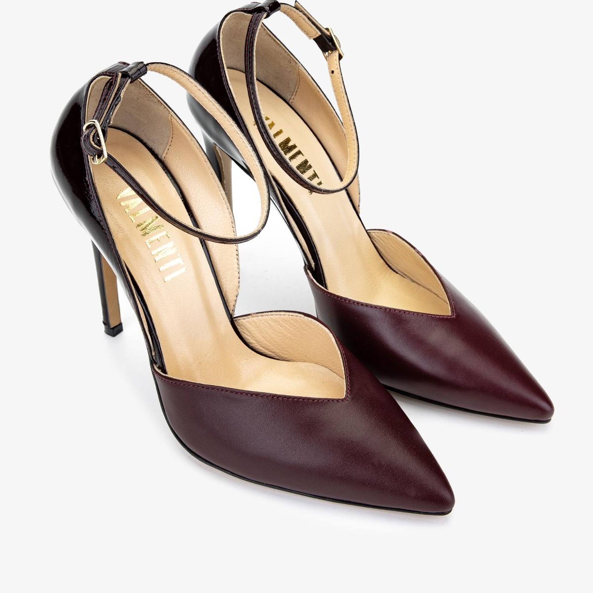 Valmenti Kadın Hakiki Deri Bordo Topuklu Ayakkabı