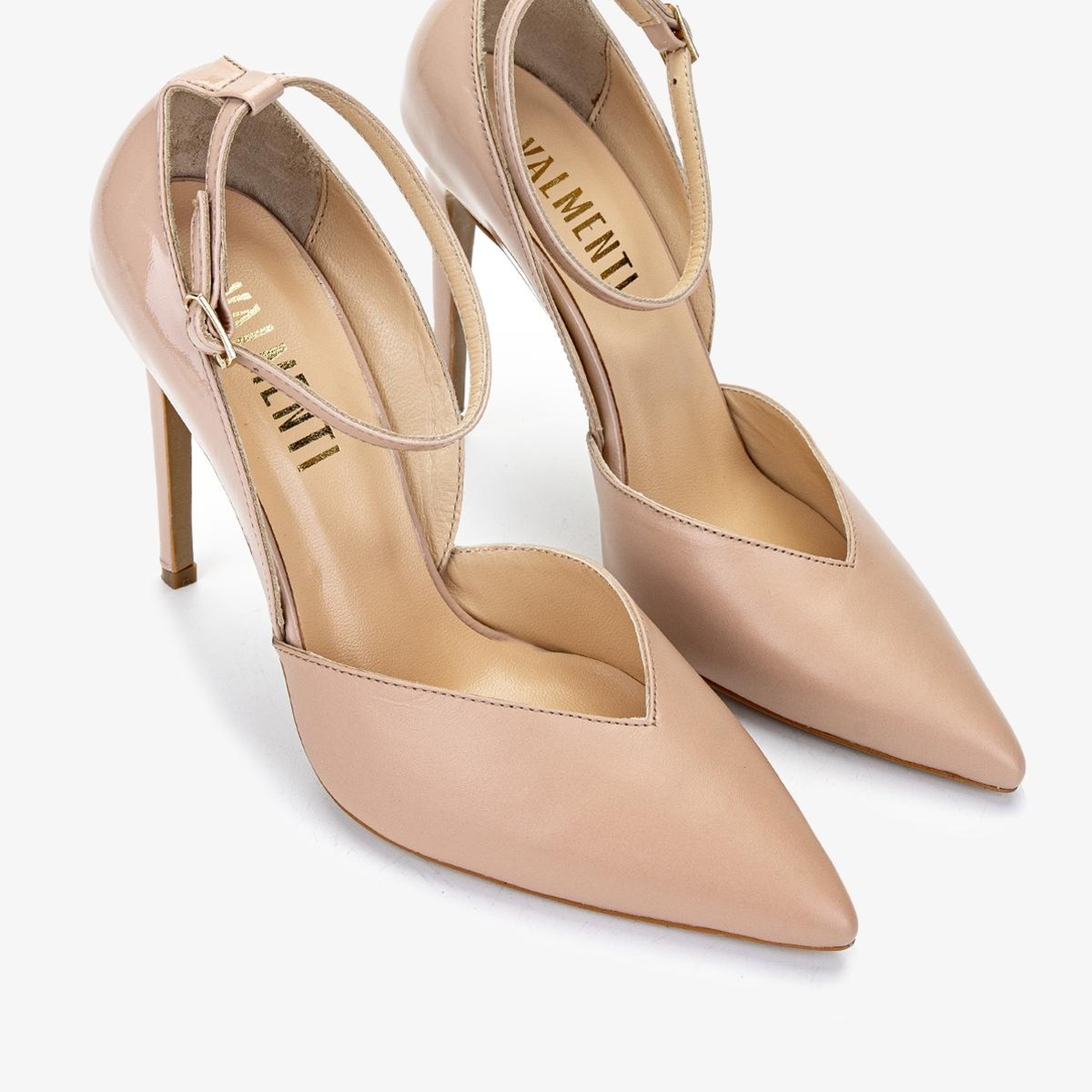 Valmenti Kadın Hakiki Deri Bej Topuklu Ayakkabı