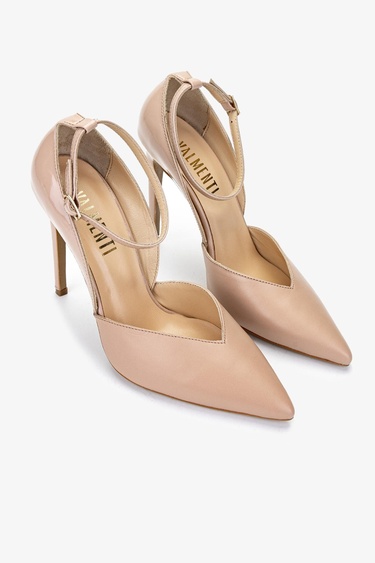  Valmenti Kadın Hakiki Deri Bej Topuklu Ayakkabı
