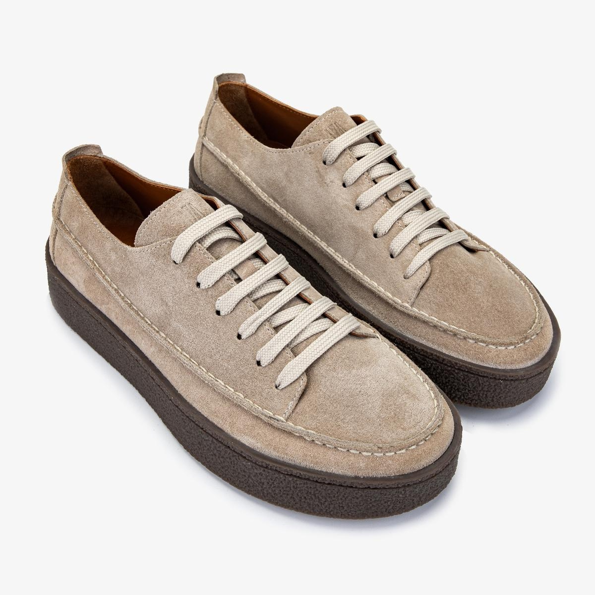 Valmenti Erkek Hakiki Deri Bej Süet Sneakers & Spor Ayakkabı