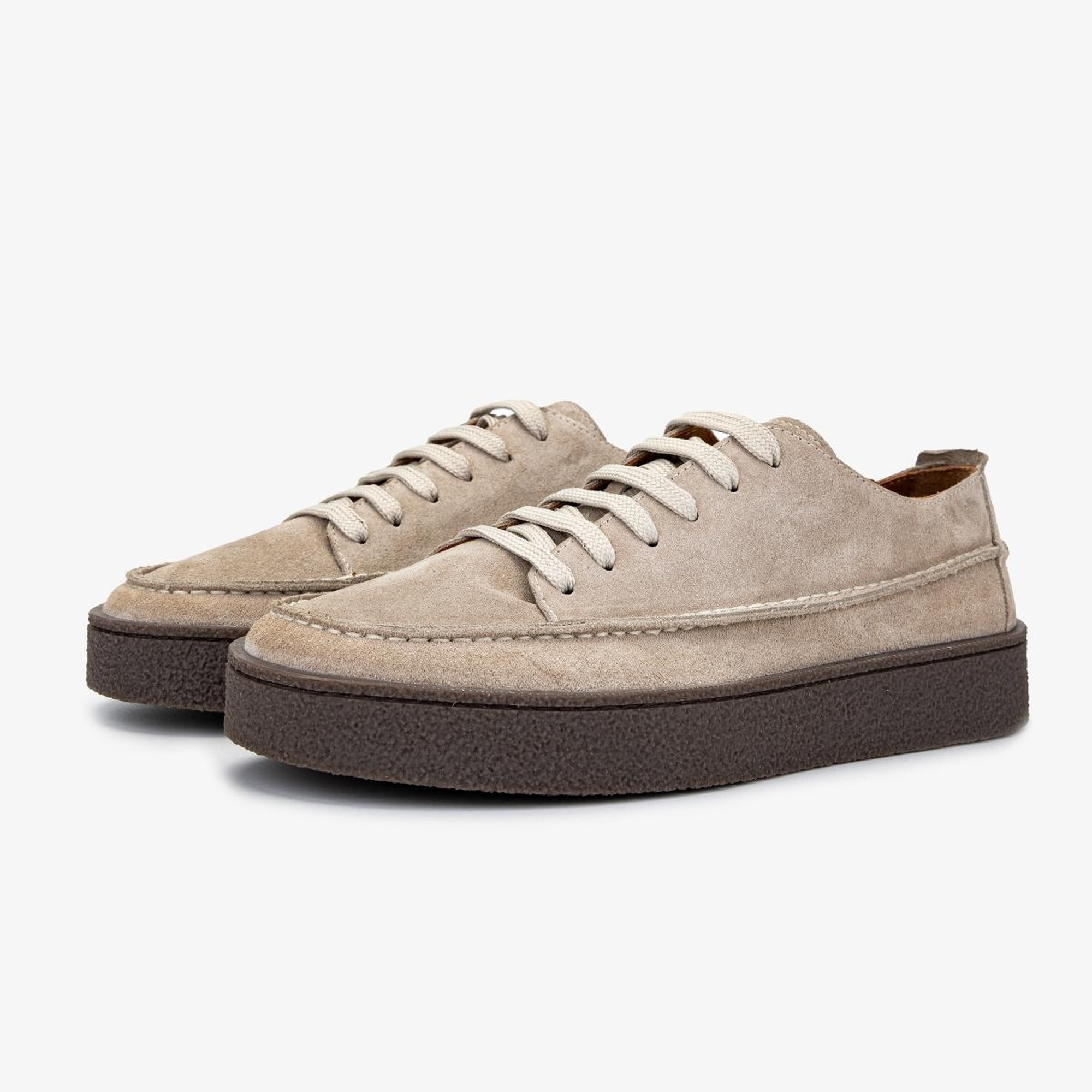 Valmenti Erkek Hakiki Deri Bej Süet Sneakers & Spor Ayakkabı