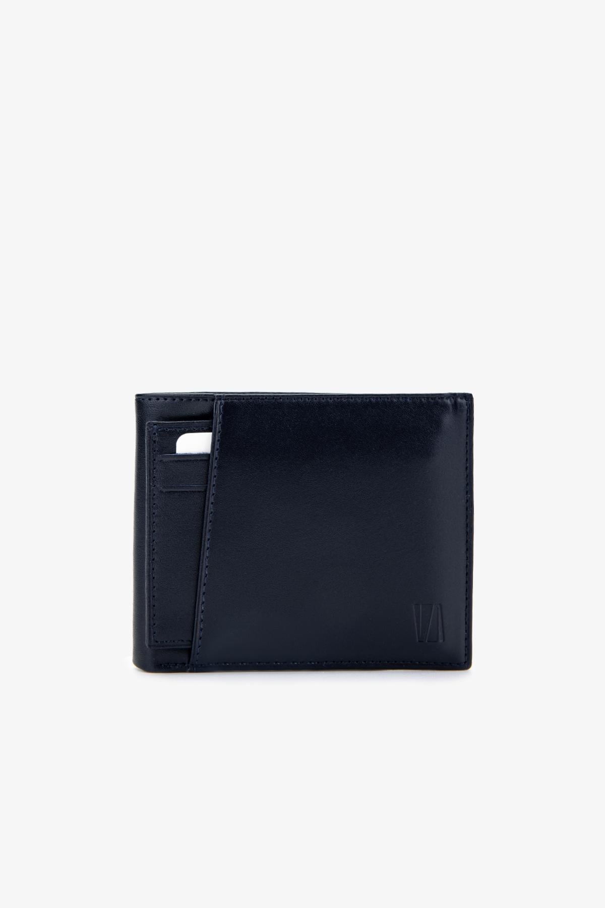  Valmenti Erkek Hakiki Deri Lacivert Cüzdan Cuzdan