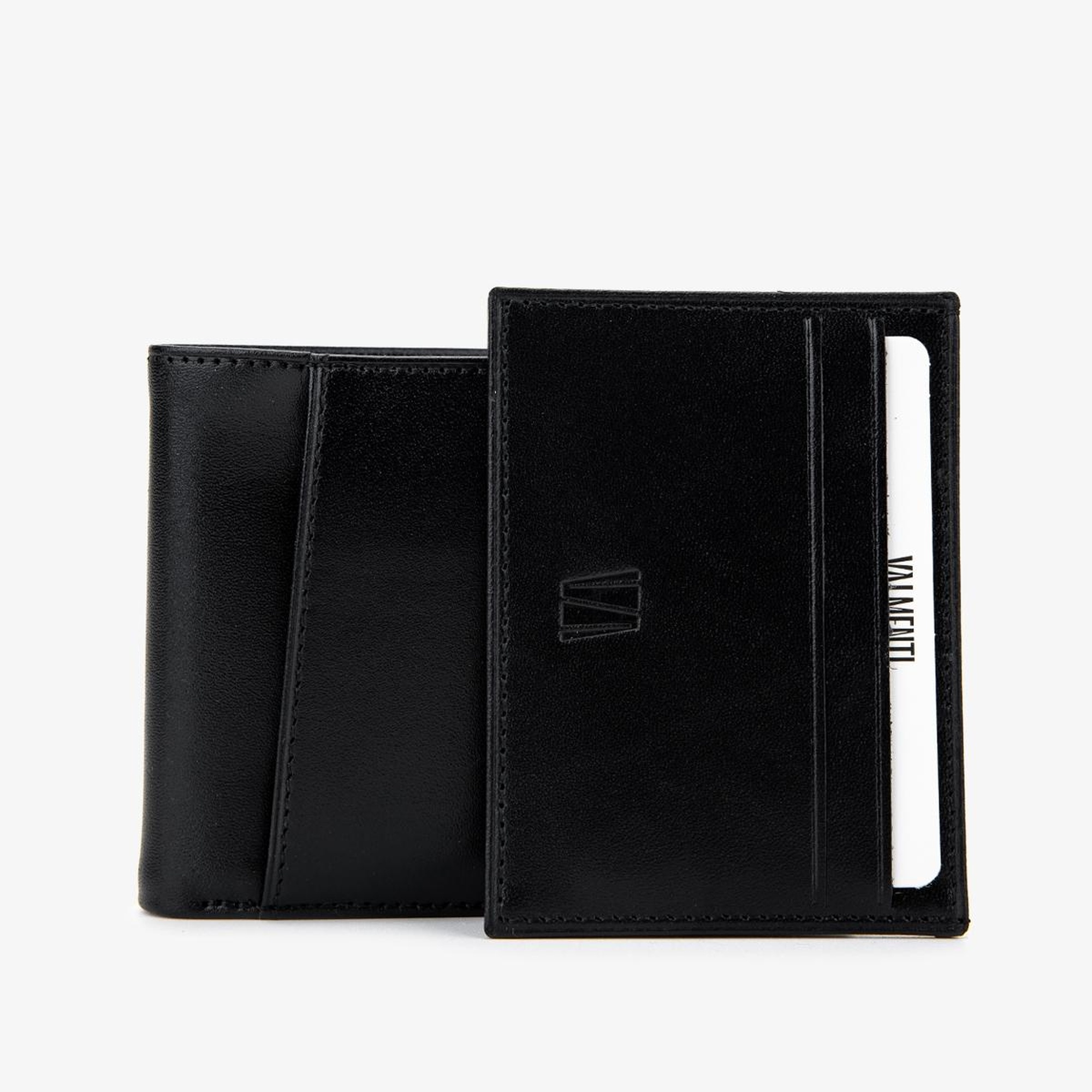 Valmenti Erkek Hakiki Deri Siyah Deri Cüzdan Cuzdan