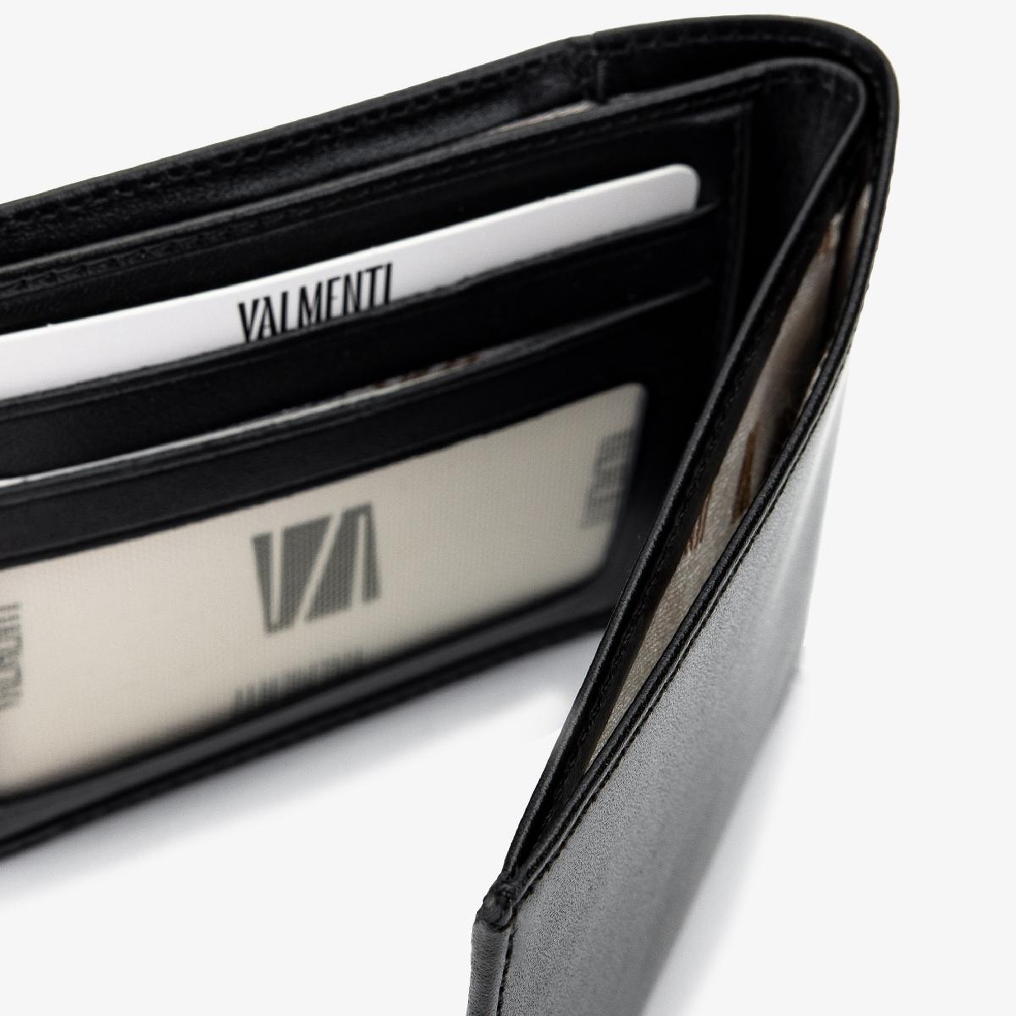 Valmenti Erkek Hakiki Deri Siyah Deri Cüzdan Cuzdan