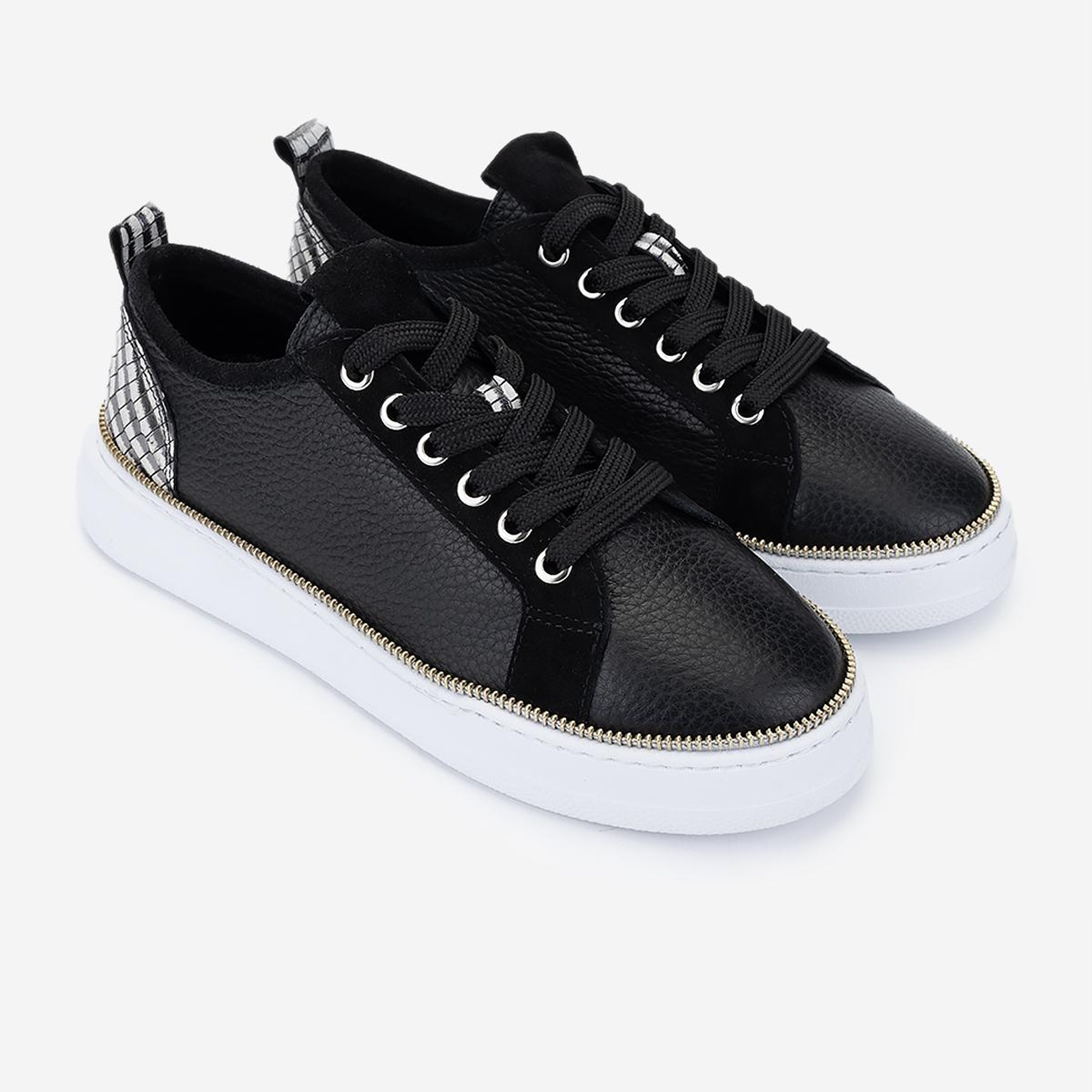 Valmenti Kadın Hakiki Deri Siyah Floter Sneakers & Spor Ayakkabı