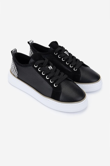  Valmenti Kadın Hakiki Deri Siyah Floter Sneakers & Spor Ayakkabı