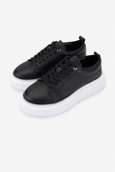  Valmenti Kadın Hakiki Deri Siyah Floter Sneakers & Spor Ayakkabı