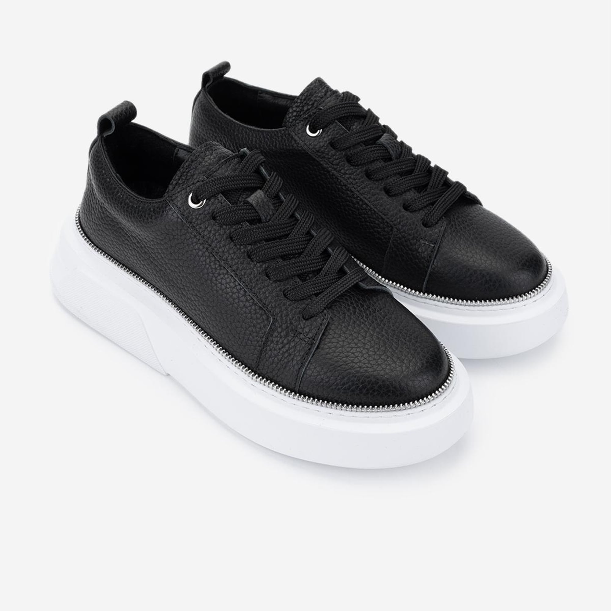 Valmenti Kadın Hakiki Deri Siyah Floter Sneakers & Spor Ayakkabı