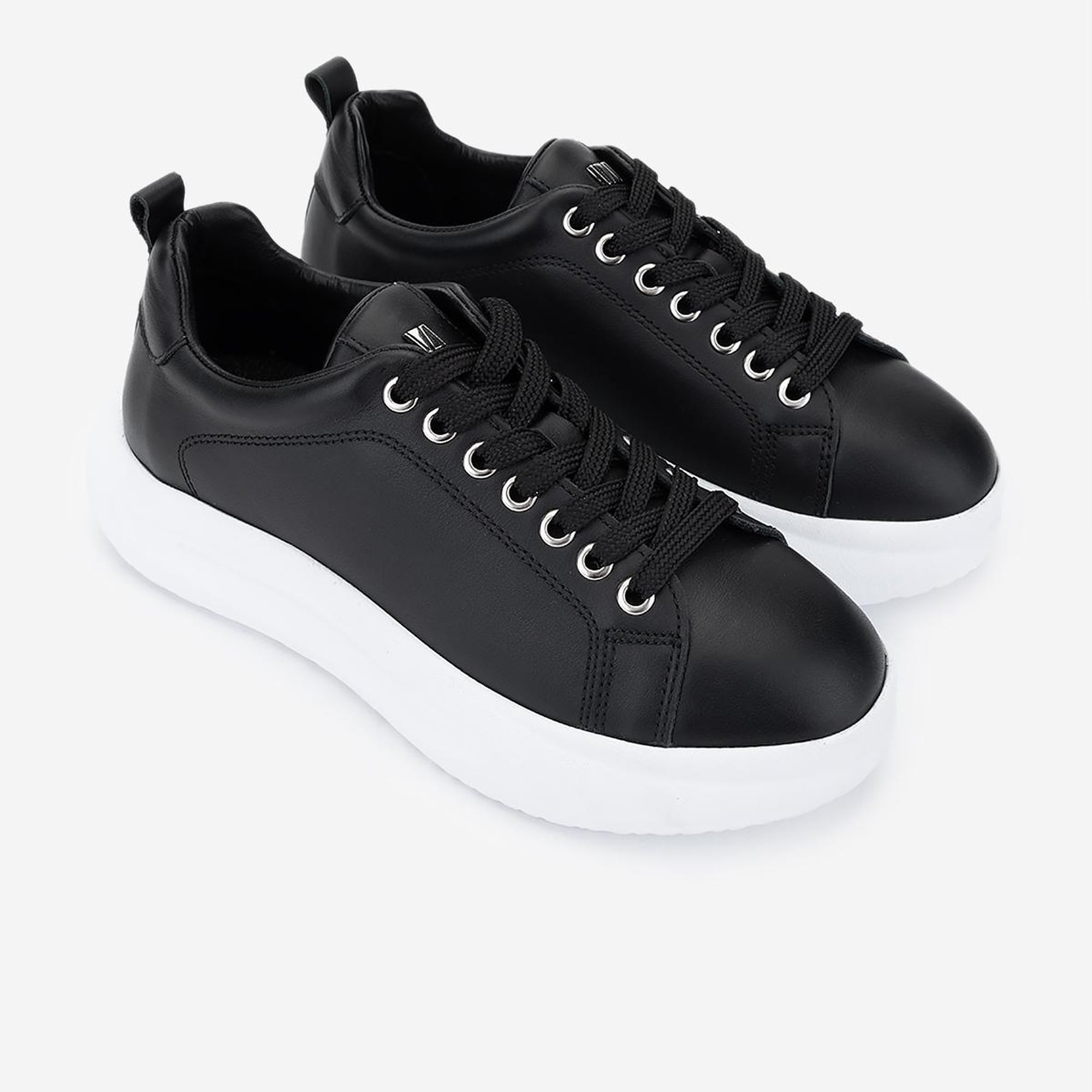 Valmenti Kadın Hakiki Deri Siyah Deri Sneakers & Spor Ayakkabı