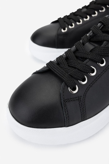  Valmenti Kadın Hakiki Deri Siyah Deri Sneakers & Spor Ayakkabı