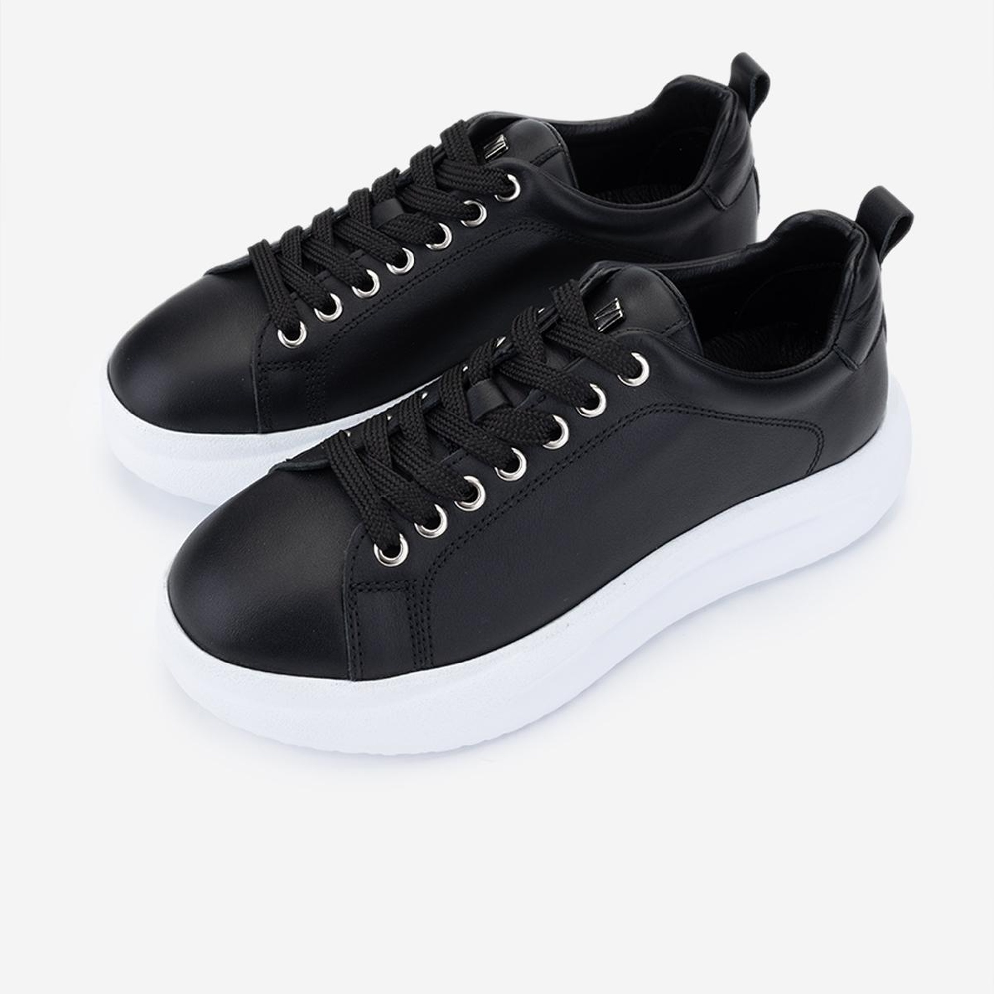 Valmenti Kadın Hakiki Deri Siyah Deri Sneakers & Spor Ayakkabı