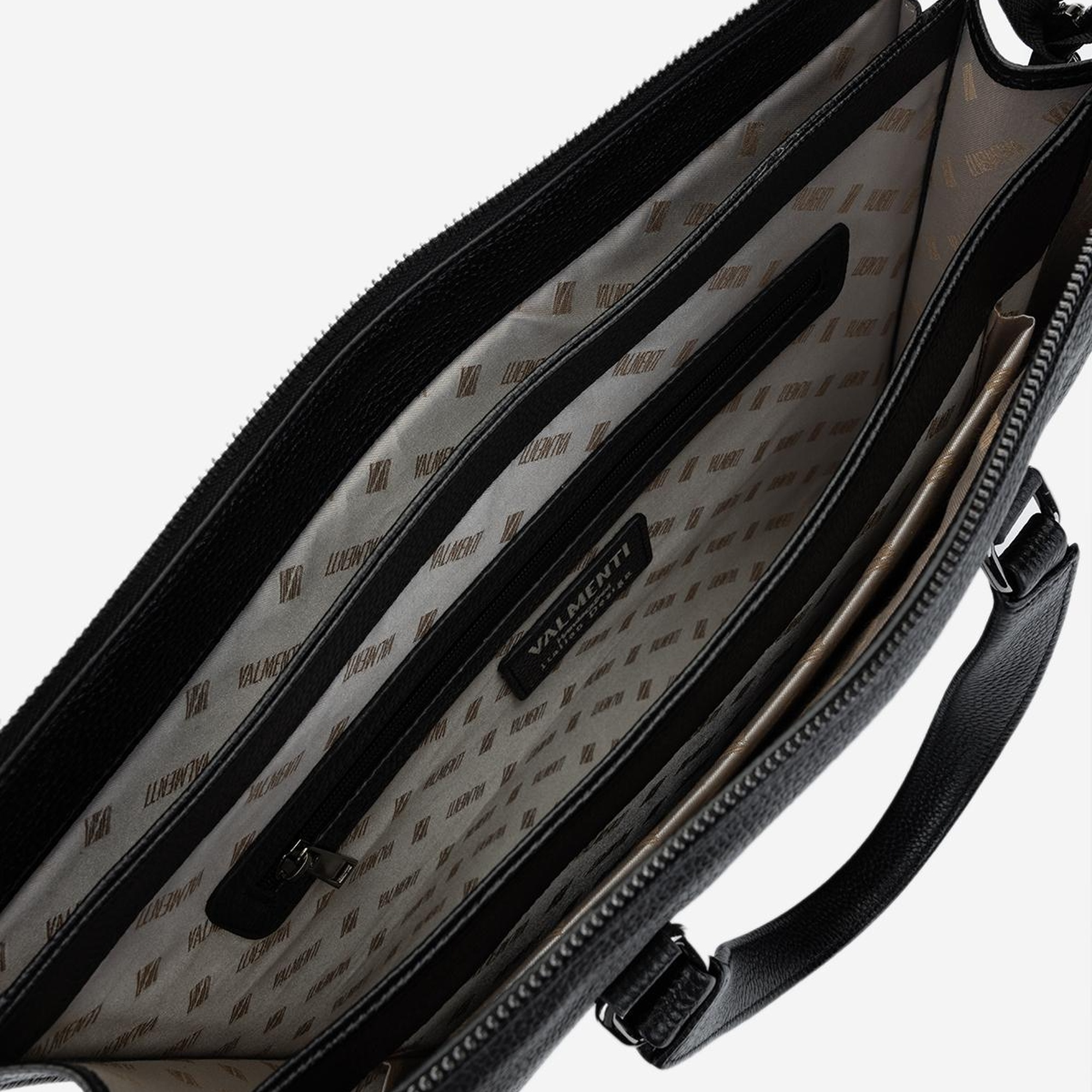 Valmenti Erkek Hakiki Deri Siyah Floter Evrak Çantası