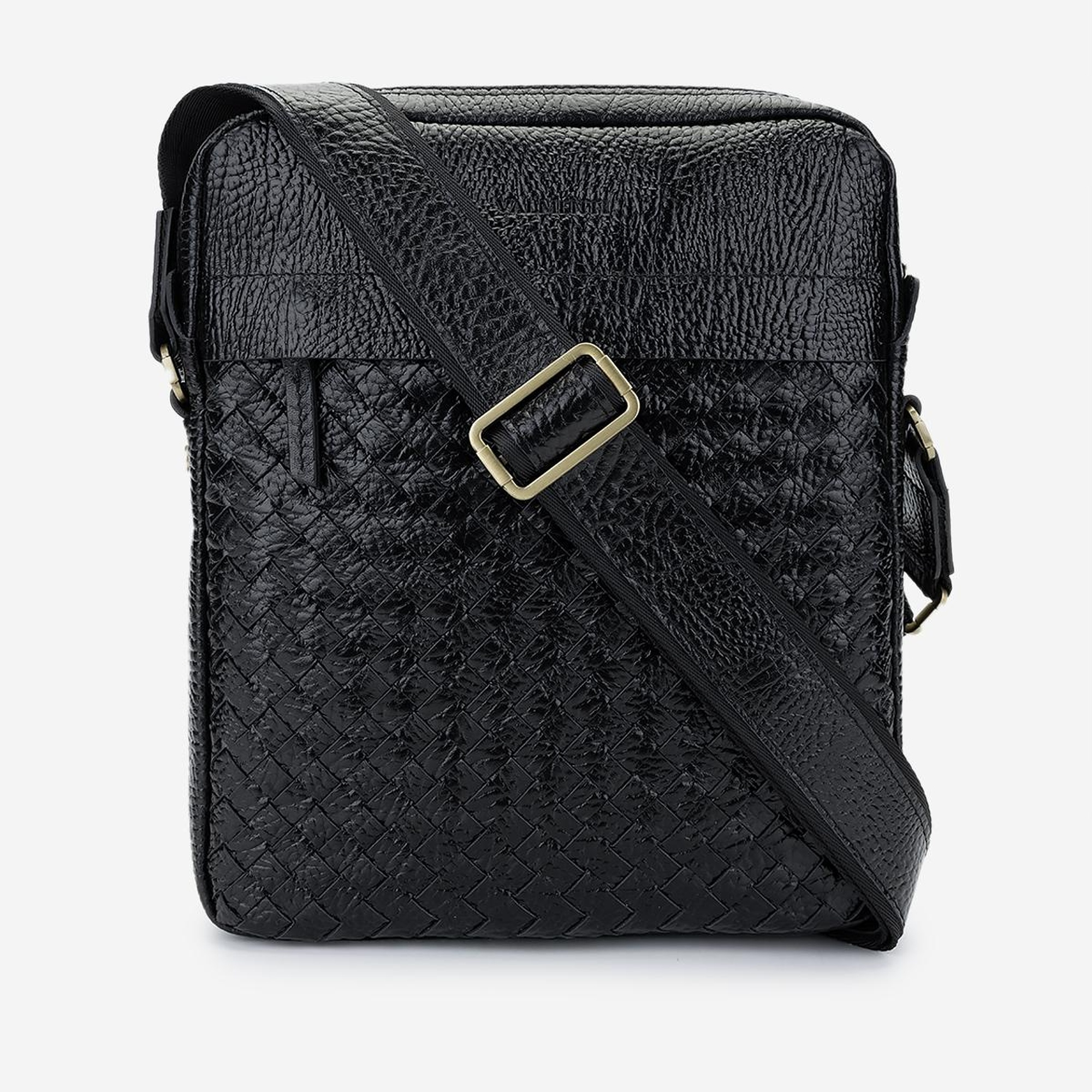 Valmenti Erkek Hakiki Deri Siyah Floter Postacı Çanta