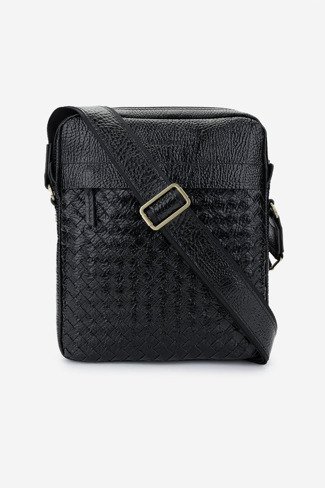  Valmenti Erkek Hakiki Deri Siyah Floter Postacı Çanta