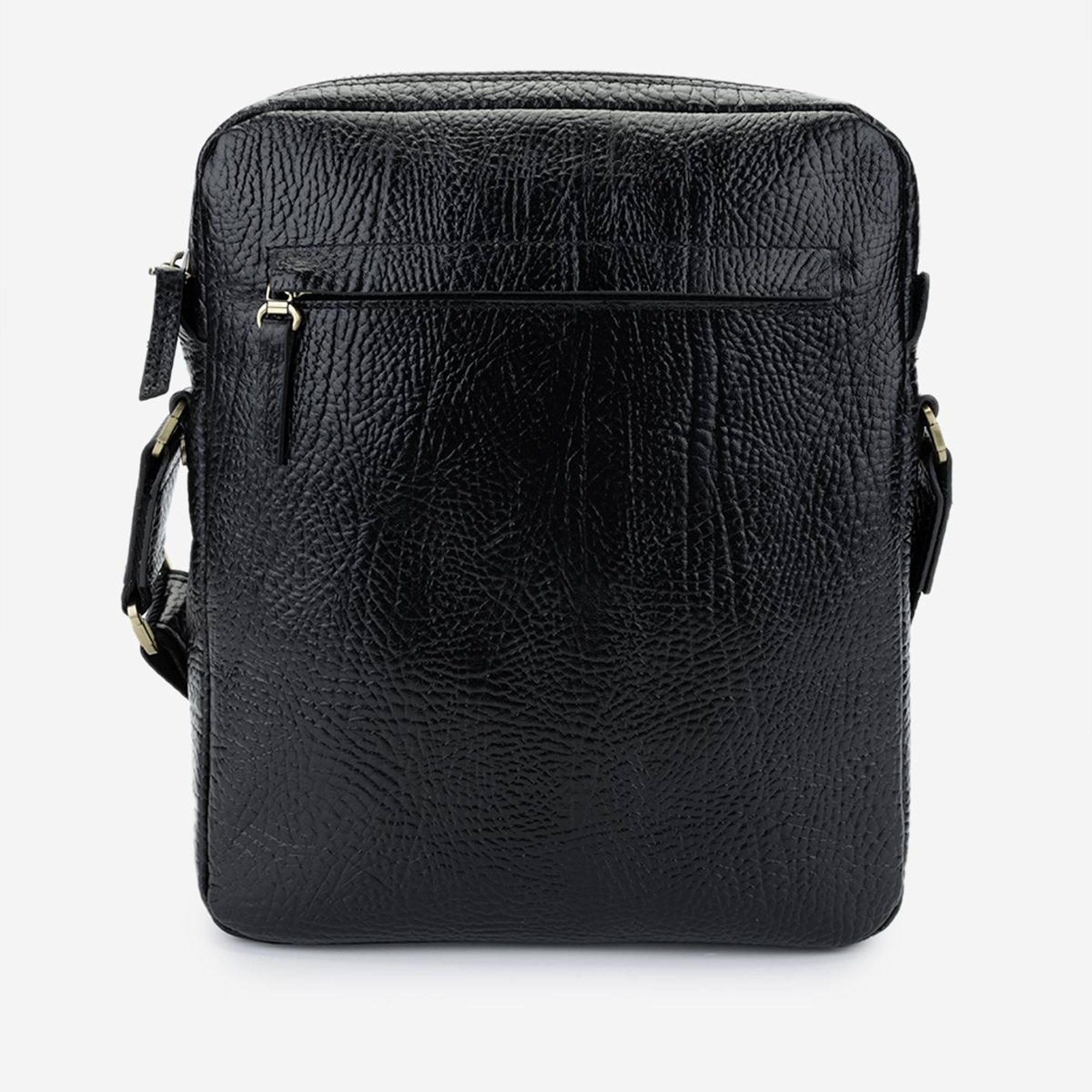 Valmenti Erkek Hakiki Deri Siyah Floter Postacı Çanta