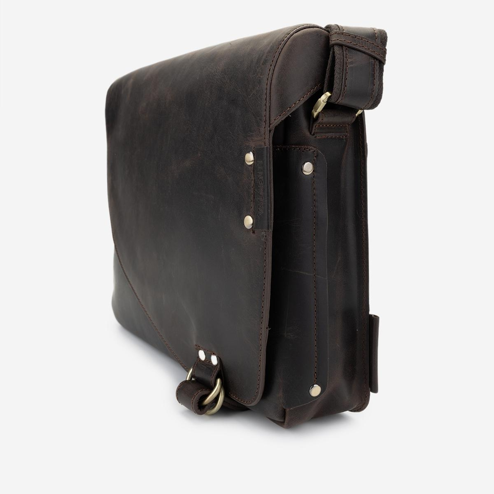 Valmenti Erkek Hakiki Deri Kahverengi Postacı Çanta