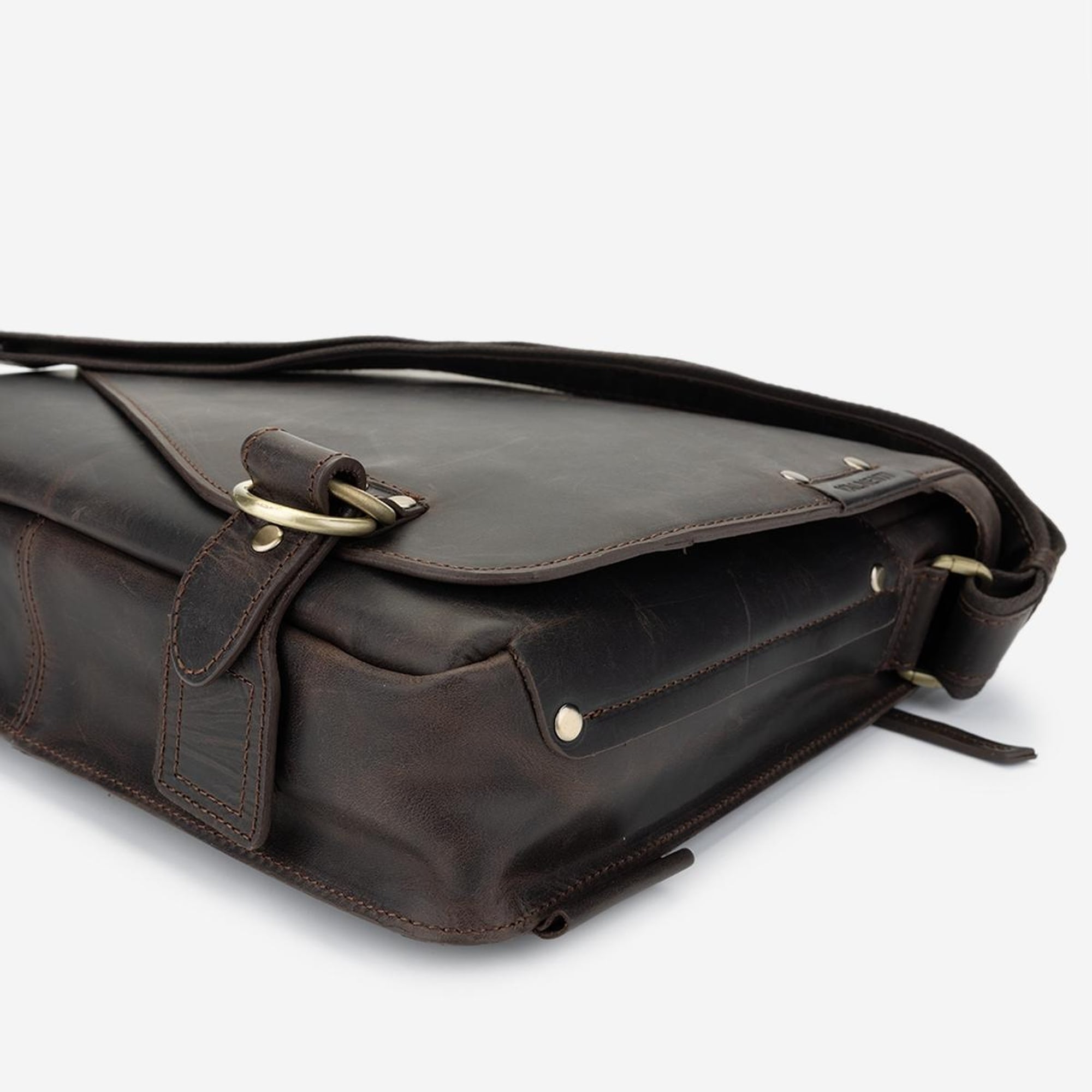 Valmenti Erkek Hakiki Deri Kahverengi Postacı Çanta