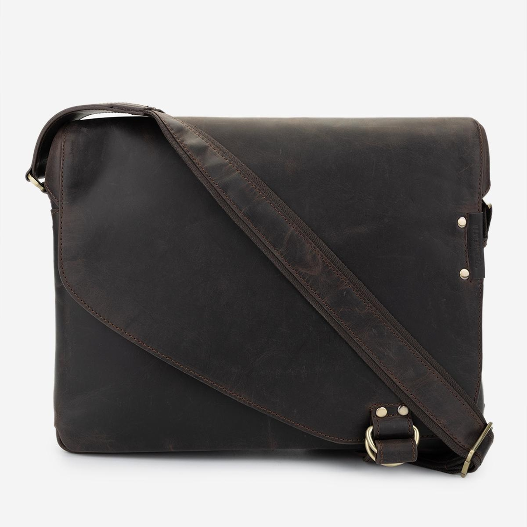 Valmenti Erkek Hakiki Deri Kahverengi Postacı Çanta