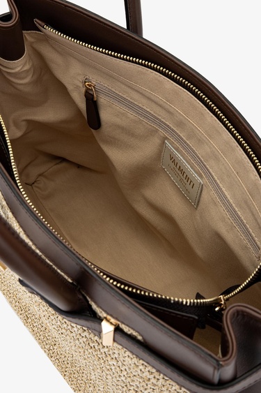  Valmenti Evita Kadın Kahve Dr / Hasır DERI/HASIR El Çantası