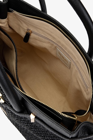  Valmenti Evita Kadın Siyah Floter DERI/HASIR El Çantası