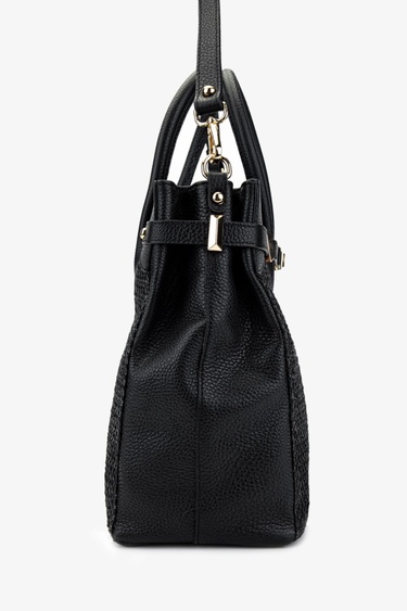  Valmenti Evita Kadın Siyah Floter DERI/HASIR El Çantası