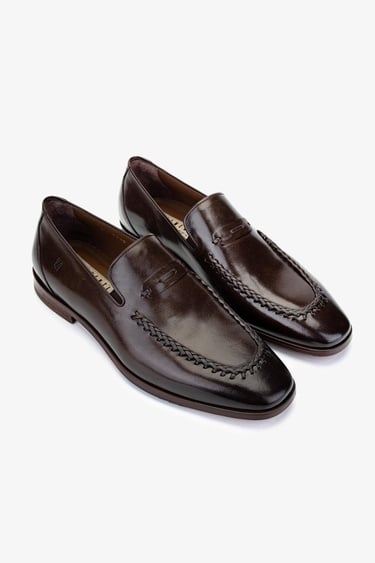  Valmenti Erkek Hakiki Deri Kahverengi Klasik Ayakkabı