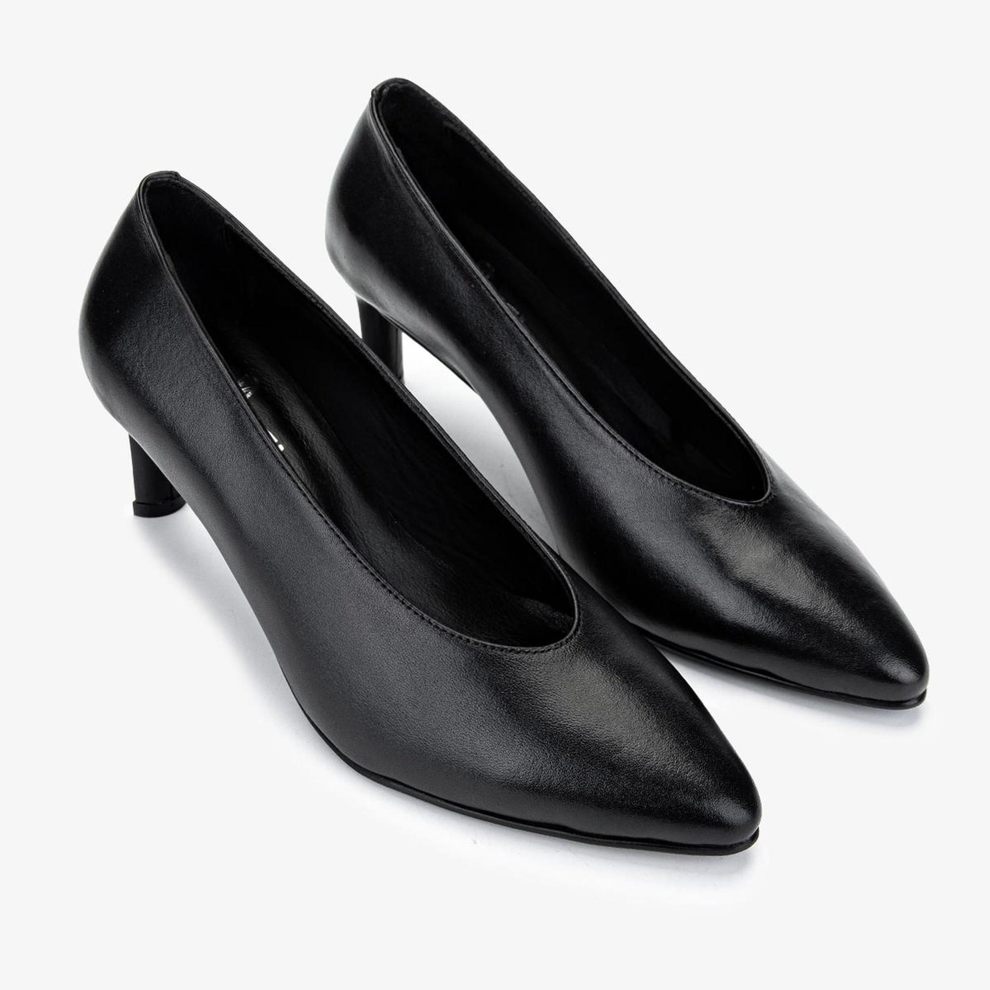 Valmenti Kadın Hakiki Deri Siyah Deri Topuklu Ayakkabı