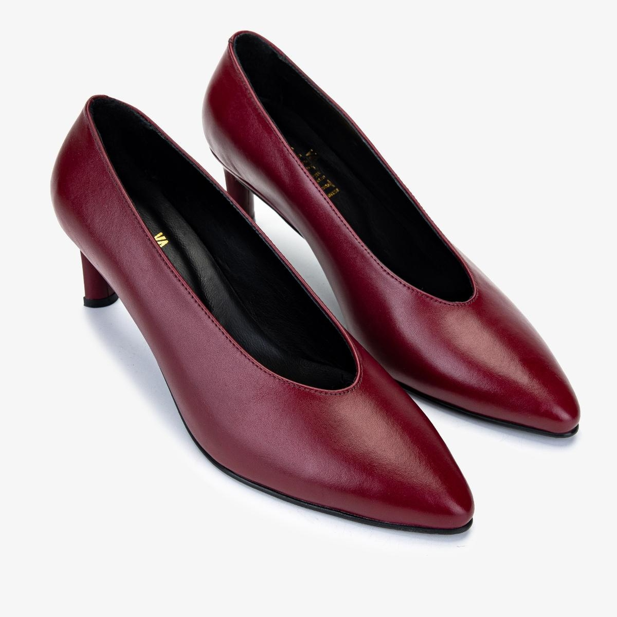 Valmenti Kadın Hakiki Deri Bordo Topuklu Ayakkabı