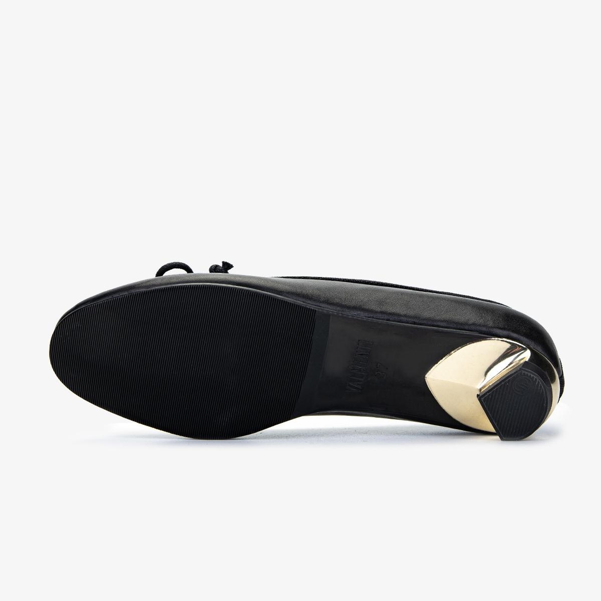 Valmenti Kadın Hakiki Deri Siyah Deri Babet Ayakkabı