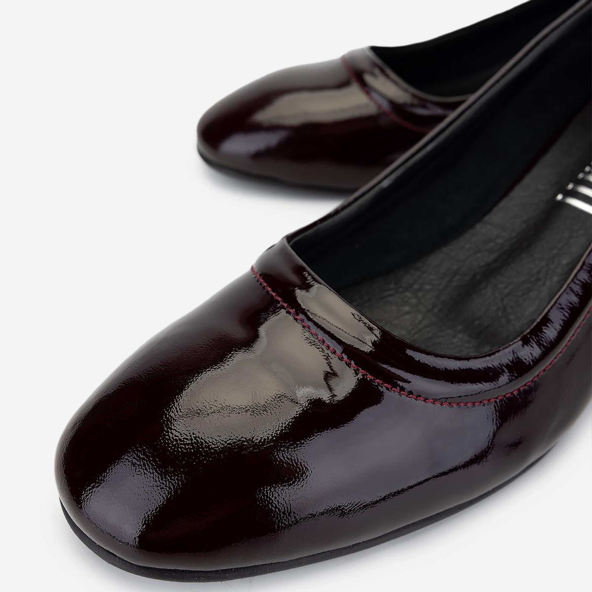 Valmenti Kadın Hakiki Deri Bordo Rugan Topuklu Ayakkabı