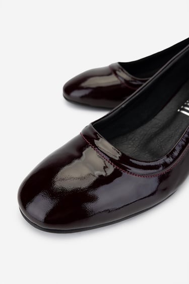  Valmenti Kadın Hakiki Deri Bordo Rugan Topuklu Ayakkabı