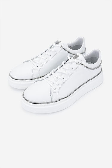  Valmenti Erkek Hakiki Deri Beyaz Sneakers & Spor Ayakkabı