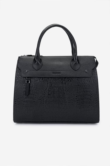  Valmenti Kadın Hakiki Deri Siyah Kroko Kol Çantası
