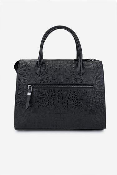  Valmenti Kadın Hakiki Deri Siyah Kroko Kol Çantası