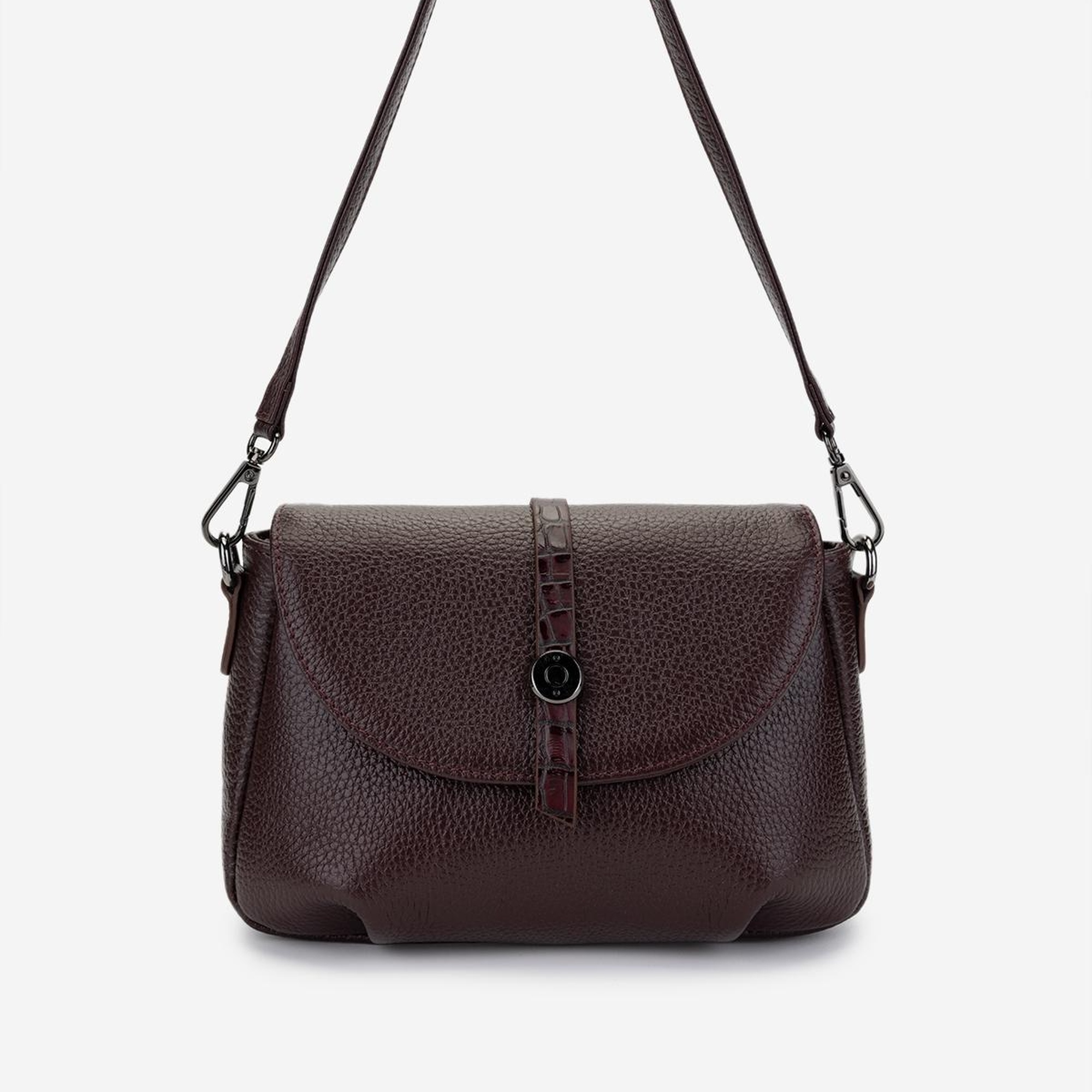 Valmenti Kadın Hakiki Deri Bordo Kol Çantası