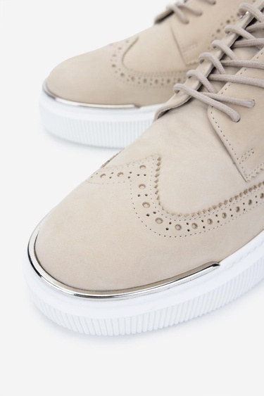  Valmenti Erkek Hakiki Deri Bej Sneakers & Spor Ayakkabı