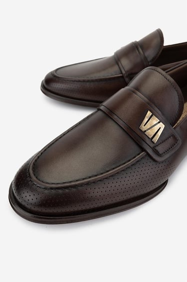  Valmenti Erkek Hakiki Deri Kahverengi Klasik Ayakkabı