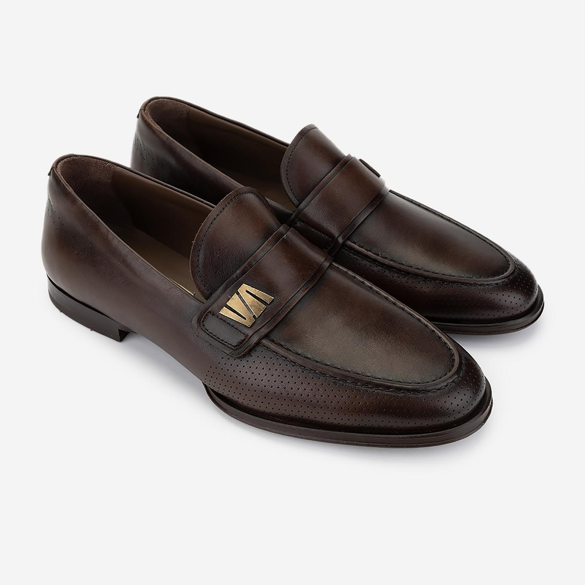 Valmenti Erkek Hakiki Deri Kahverengi Klasik Ayakkabı