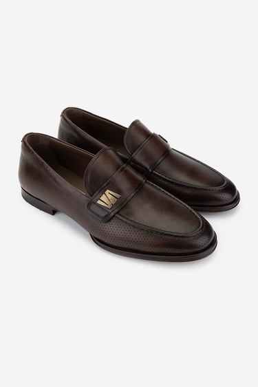  Valmenti Erkek Hakiki Deri Kahverengi Klasik Ayakkabı