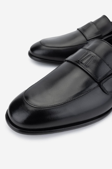  Valmenti Erkek Hakiki Deri Siyah Analin Klasik Ayakkabı