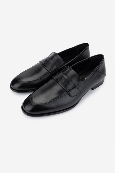  Valmenti Erkek Hakiki Deri Siyah Analin Klasik Ayakkabı