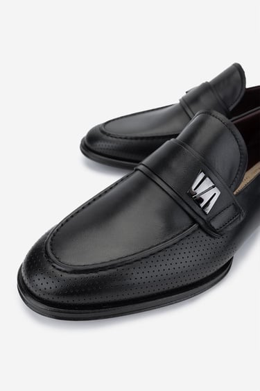  Valmenti Erkek Hakiki Deri Siyah Klasik Ayakkabı