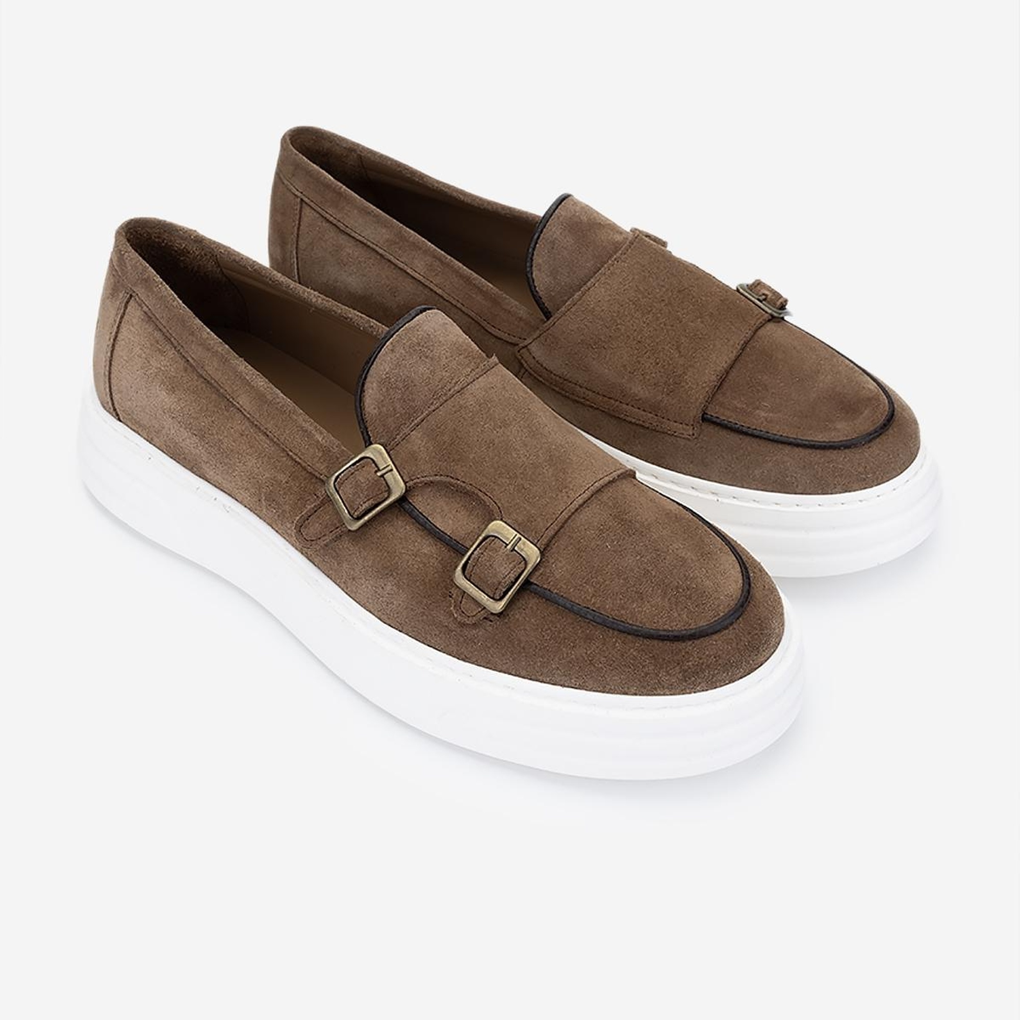 Valmenti Erkek Hakiki Deri Tütün Süet Loafer Ayakkabı