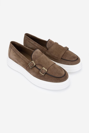  Valmenti Erkek Hakiki Deri Tütün Süet Loafer Ayakkabı