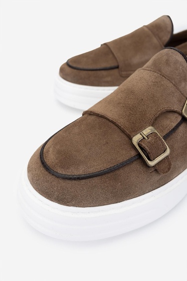  Valmenti Erkek Hakiki Deri Tütün Süet Loafer Ayakkabı