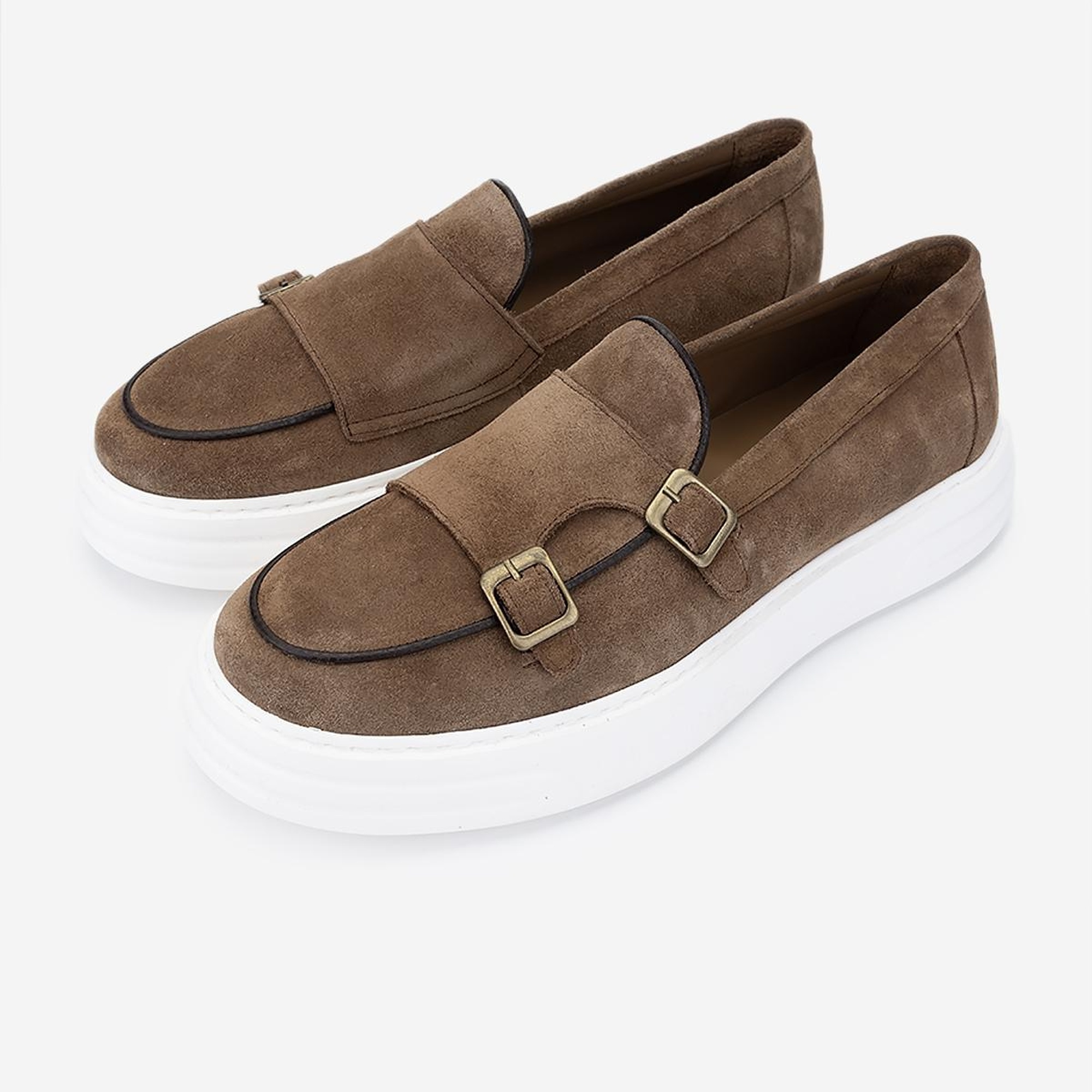 Valmenti Erkek Hakiki Deri Tütün Süet Loafer Ayakkabı