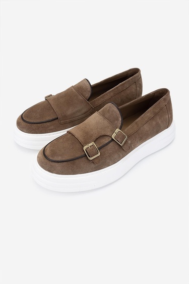  Valmenti Erkek Hakiki Deri Tütün Süet Loafer Ayakkabı